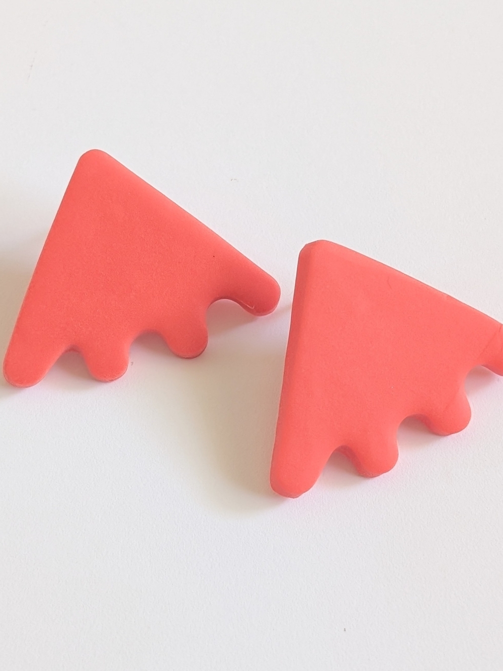 Geometric Statement Stud Earrings - Vivid Orange Red